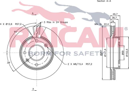 Raicam RD00515 - Спирачен диск vvparts.bg