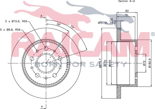 Raicam RD00645 - Спирачен диск vvparts.bg