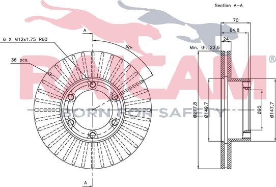 Raicam RD00656 - Спирачен диск vvparts.bg