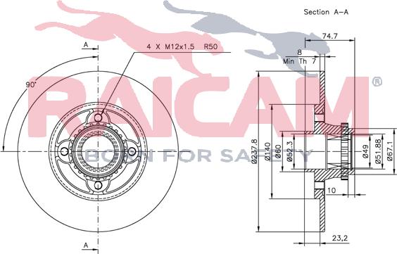 Raicam RD00689 - Спирачен диск vvparts.bg