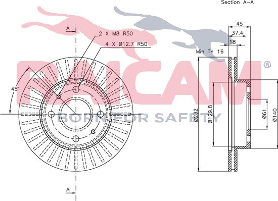 Raicam RD00155 - Спирачен диск vvparts.bg