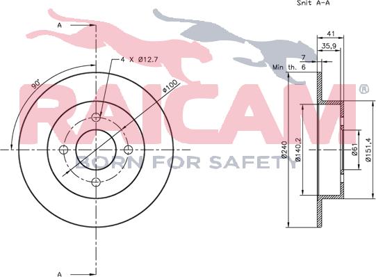 Raicam RD00164 - Спирачен диск vvparts.bg