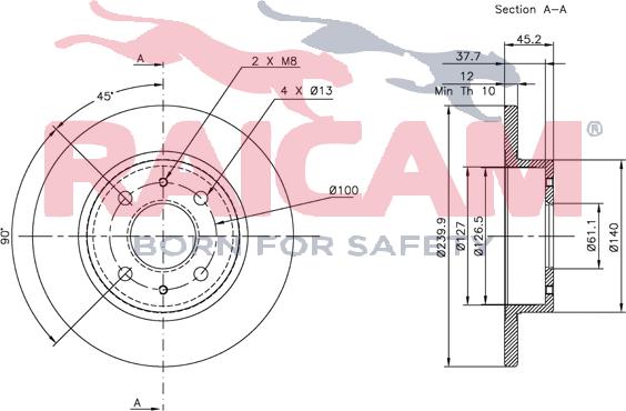 Raicam RD00137 - Спирачен диск vvparts.bg