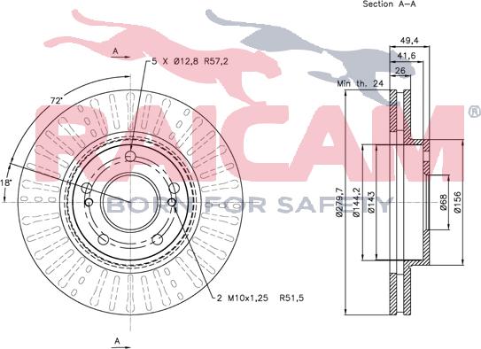 Raicam RD00175 - Спирачен диск vvparts.bg