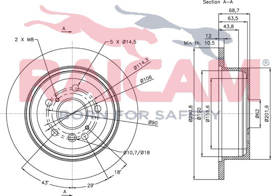 Raicam RD00820 - Спирачен диск vvparts.bg