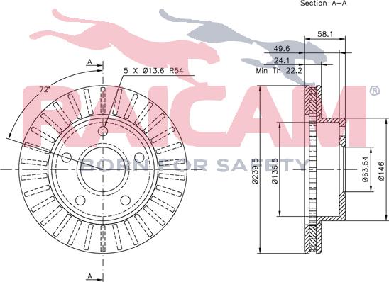 Raicam RD00243 - Спирачен диск vvparts.bg