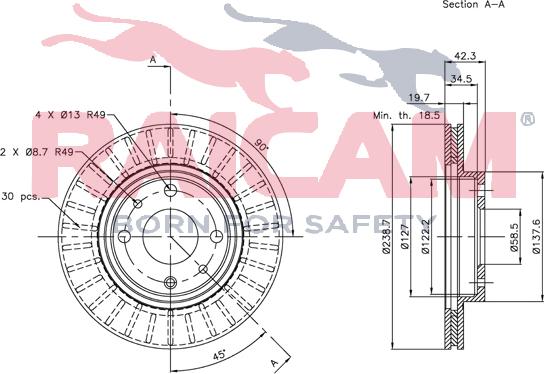 Raicam RD00204 - Спирачен диск vvparts.bg