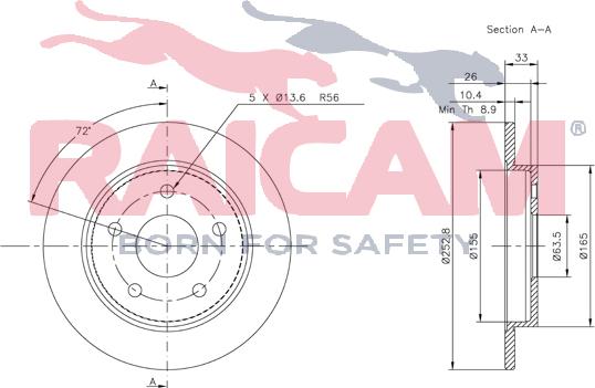 Raicam RD00235 - Спирачен диск vvparts.bg