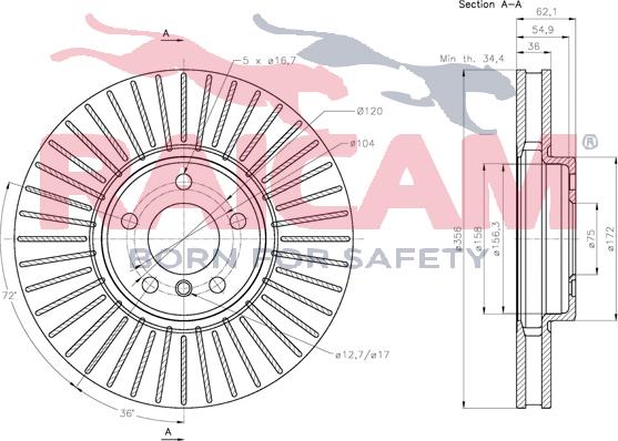 Raicam RD01484 - Спирачен диск vvparts.bg