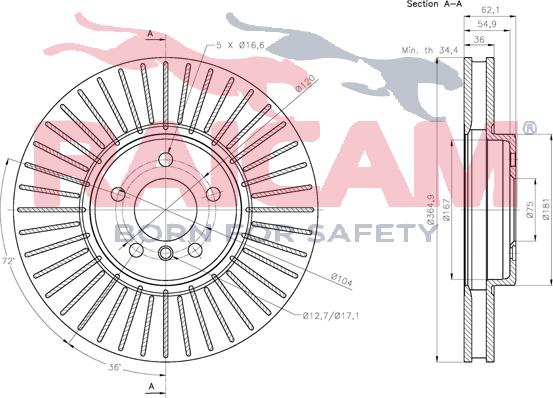 Raicam RD01486 - Спирачен диск vvparts.bg