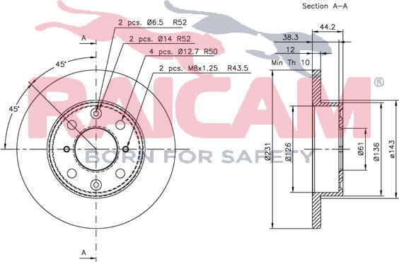 Raicam RD01055 - Спирачен диск vvparts.bg