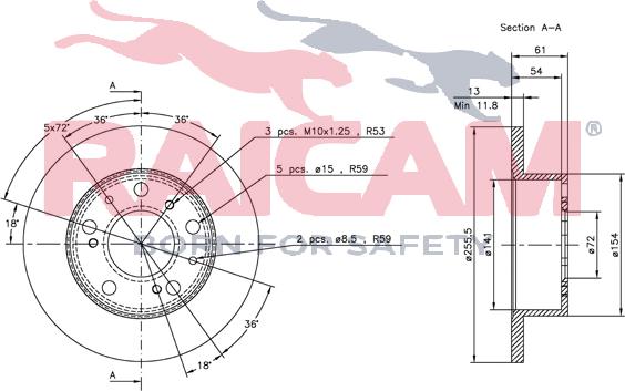 Raicam RD01038 - Спирачен диск vvparts.bg