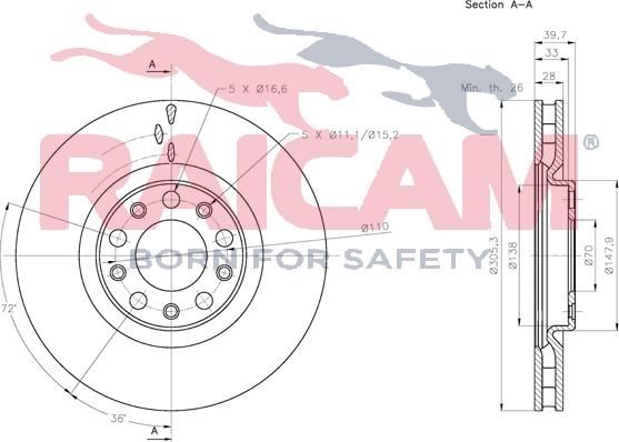 Raicam RD01366 - Спирачен диск vvparts.bg