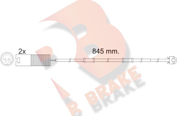 R Brake 610448RB - Предупредителен контактен сензор, износване на накладките vvparts.bg