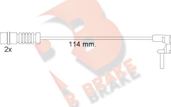 R Brake 610454RB - Предупредителен контактен сензор, износване на накладките vvparts.bg