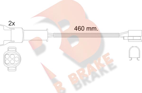 R Brake 610456RB - Предупредителен контактен сензор, износване на накладките vvparts.bg