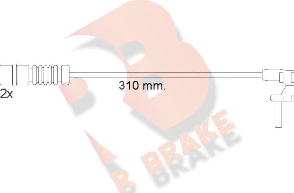 R Brake 610453RB - Предупредителен контактен сензор, износване на накладките vvparts.bg