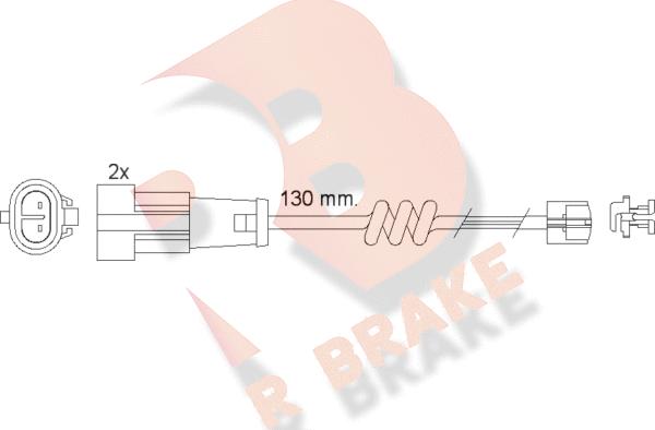 R Brake 610469RB - Предупредителен контактен сензор, износване на накладките vvparts.bg