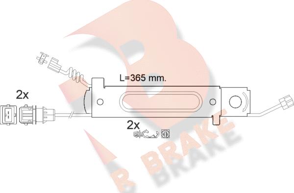 R Brake 610485RB - Предупредителен контактен сензор, износване на накладките vvparts.bg