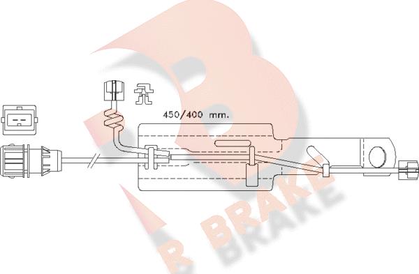 R Brake 610430RB - Предупредителен контактен сензор, износване на накладките vvparts.bg