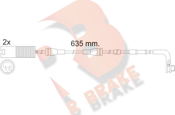 R Brake 610474RB - Предупредителен контактен сензор, износване на накладките vvparts.bg