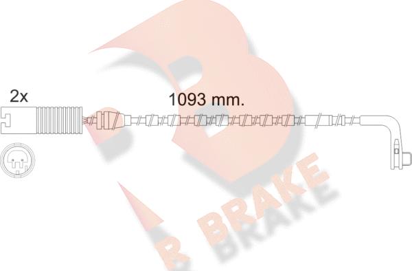 R Brake 610475RB - Предупредителен контактен сензор, износване на накладките vvparts.bg