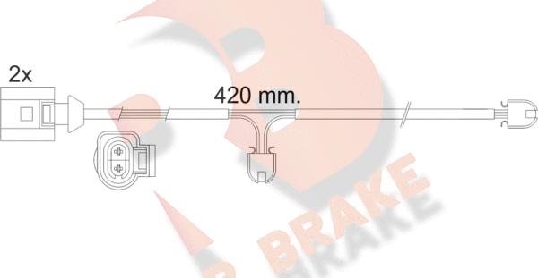R Brake 610476RB - Предупредителен контактен сензор, износване на накладките vvparts.bg