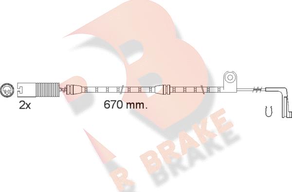 R Brake 610478RB - Предупредителен контактен сензор, износване на накладките vvparts.bg