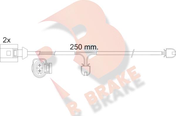 R Brake 610477RB - Предупредителен контактен сензор, износване на накладките vvparts.bg