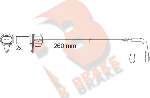 R Brake 610545RB - Предупредителен контактен сензор, износване на накладките vvparts.bg