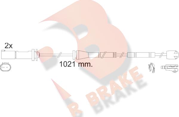 R Brake 610554RB - Предупредителен контактен сензор, износване на накладките vvparts.bg