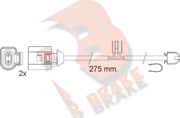 R Brake 610565RB - Предупредителен контактен сензор, износване на накладките vvparts.bg