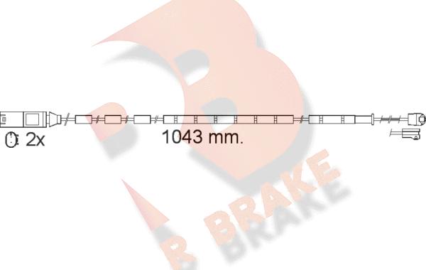R Brake 610560RB - Предупредителен контактен сензор, износване на накладките vvparts.bg