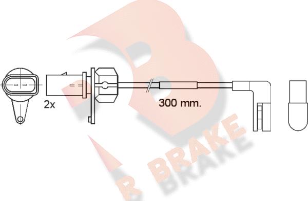 R Brake 610507RB - Предупредителен контактен сензор, износване на накладките vvparts.bg