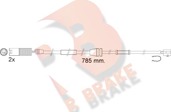 R Brake 610536RB - Предупредителен контактен сензор, износване на накладките vvparts.bg