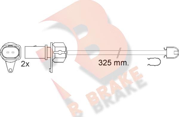 R Brake 610573RB - Предупредителен контактен сензор, износване на накладките vvparts.bg