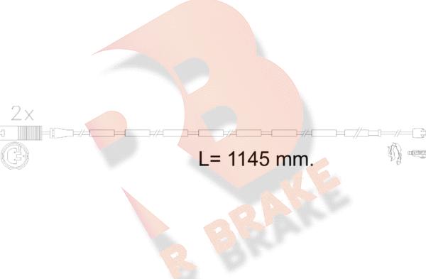 R Brake 610607RB - Предупредителен контактен сензор, износване на накладките vvparts.bg