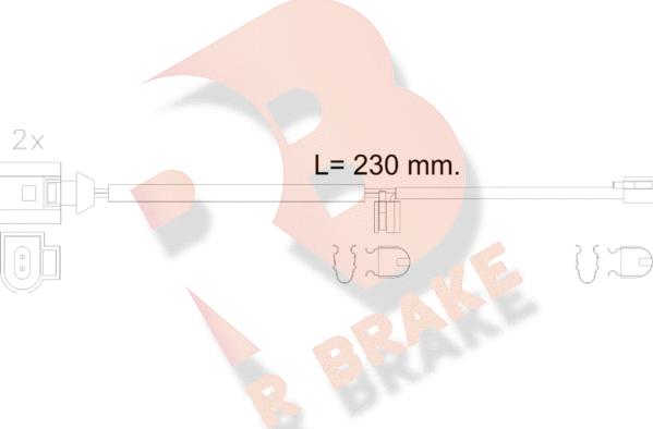 R Brake 610611RB - Предупредителен контактен сензор, износване на накладките vvparts.bg