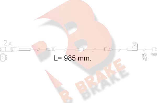 R Brake 610621RB - Предупредителен контактен сензор, износване на накладките vvparts.bg