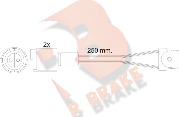 R Brake 610091RB - Предупредителен контактен сензор, износване на накладките vvparts.bg