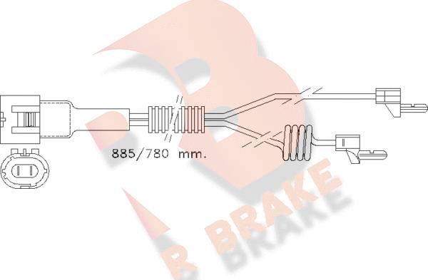 R Brake 610098RB - Предупредителен контактен сензор, износване на накладките vvparts.bg