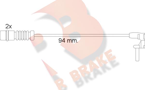 R Brake 610056RB - Предупредителен контактен сензор, износване на накладките vvparts.bg
