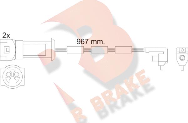 R Brake 610069RB - Предупредителен контактен сензор, износване на накладките vvparts.bg