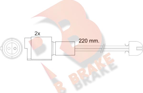 R Brake 610394RB - Предупредителен контактен сензор, износване на накладките vvparts.bg