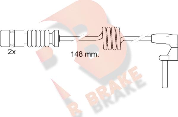 R Brake 610398RB - Предупредителен контактен сензор, износване на накладките vvparts.bg