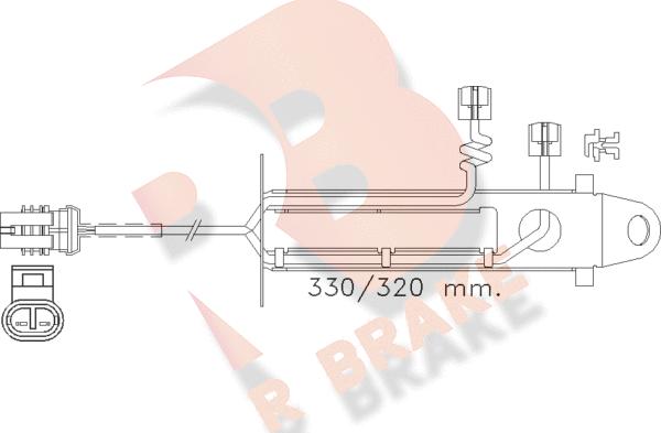 R Brake 610361RB - Предупредителен контактен сензор, износване на накладките vvparts.bg