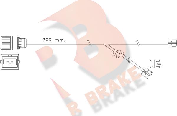 R Brake 610304RB - Предупредителен контактен сензор, износване на накладките vvparts.bg