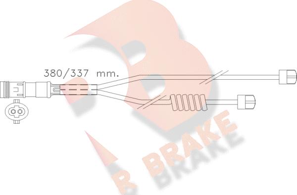 R Brake 610303RB - Предупредителен контактен сензор, износване на накладките vvparts.bg