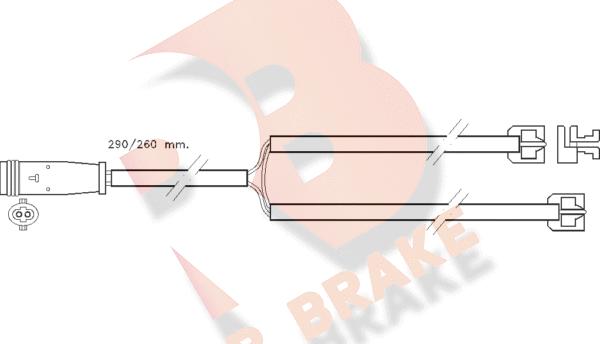 R Brake 610335RB - Предупредителен контактен сензор, износване на накладките vvparts.bg
