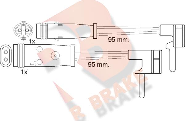 R Brake 610333RB - Предупредителен контактен сензор, износване на накладките vvparts.bg